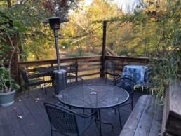 Outdoor heaters on the deck at the Willowtree Inn, Stroudsburg, PA