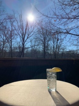 lemon-water on the deck at The Willowtree Inn, Stroudsburg, PA