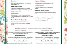 Mothers Day Menu 2025